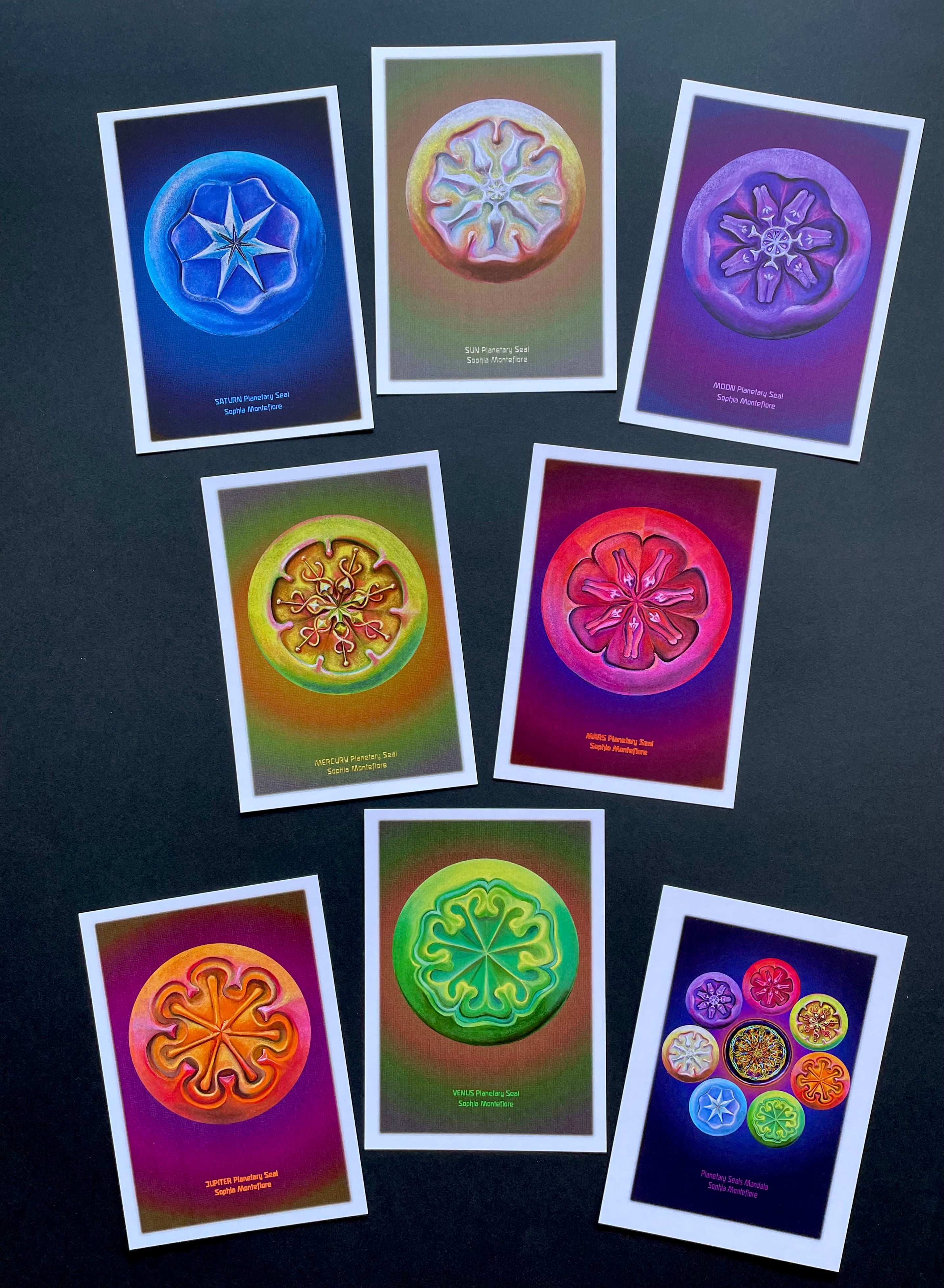 Planet Pattern Cards Set of 8 Planetary Designs Cards – Sophia Art Perspectives